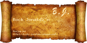 Bock Jonatán névjegykártya